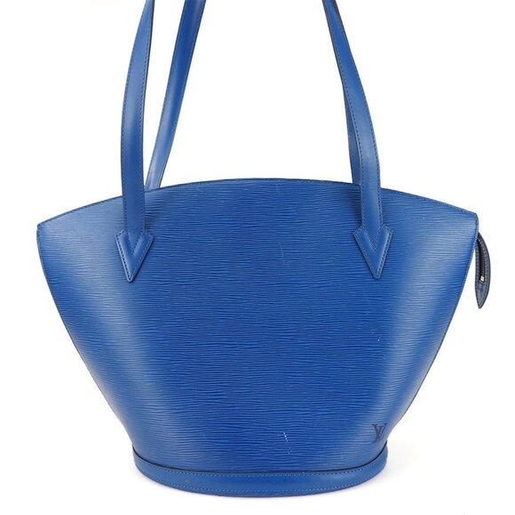 LOUIS VUITTON Blue Leather Tote Bag - Picture 1 of 11